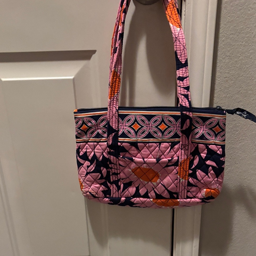Vera Bradley Pink and Orange Quilted Shoulder Bag